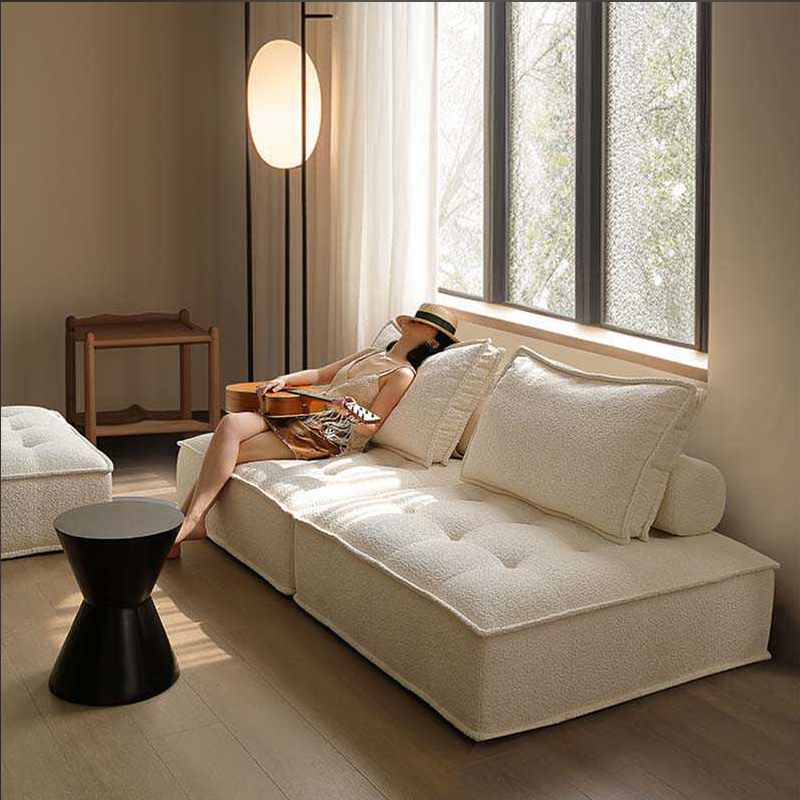 China Factory directly wholesales retail Piedmont Tofu Block Sofa Italian Minimalist Fabric Sofa Module Block Combination Sofa Living Room