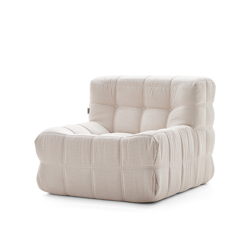 Factory Direct Single Waffle-Style Lazy Sofa Small Living Room Comfortable Modular Boneless Chair Sponge Vacuum Sectional