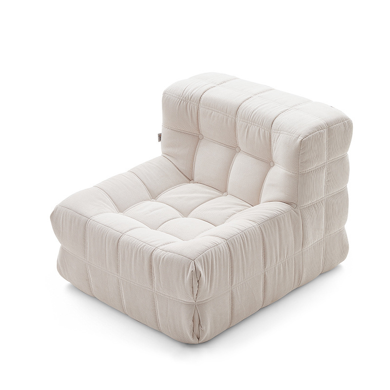 Factory Direct Single Waffle-Style Lazy Sofa Small Living Room Comfortable Modular Boneless Chair Sponge Vacuum Sectional