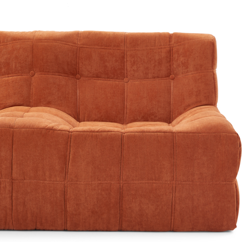 Orange Fabric Sofa Factory Direct Comfortable Modular Single Waffle-Style Lazy Sofa Small Living Room Set Boneless Chair Vacuum Sectional