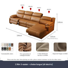 2,98 m 3-Sitzer + Chaiselongue, vollelektrisch