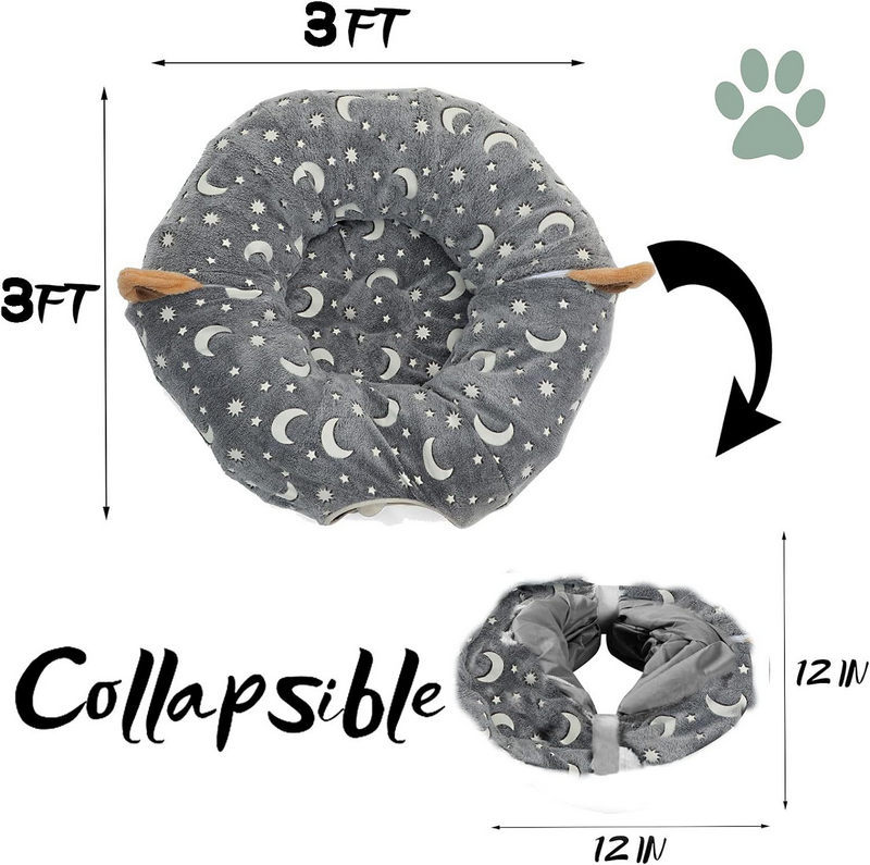 OEM Glow-in-the-Dark Magic Cat Tunnel – Stars, Moon & Cozy S-Shaped Hideaway China Manufacturer