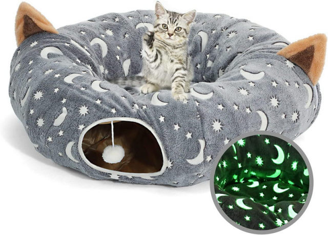 OEM Glow-in-the-Dark Magic Cat Tunnel – Stars, Moon & Cozy S-Shaped Hideaway China Manufacturer