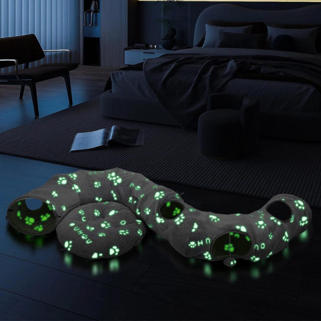 OEM Glow-in-the-Dark Magic Cat Tunnel – Stars, Moon & Cozy S-Shaped Hideaway China Manufacturer