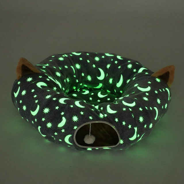 OEM Glow-in-the-Dark Magic Cat Tunnel – Stars, Moon & Cozy S-Shaped Hideaway China Manufacturer