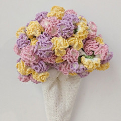 Couverture tricotée à motifs floraux faite main certifiée Classe A - Couverture tricotée à motifs floraux faite main (OEM) | Acrylique, coton au lait, sans danger pour les bébés | Fabricant certifié TÜV