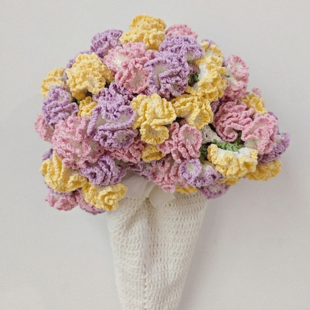 Couverture tricotée à motifs floraux faite main certifiée Classe A - Couverture tricotée à motifs floraux faite main (OEM) | Acrylique, coton au lait, sans danger pour les bébés | Fabricant certifié TÜV