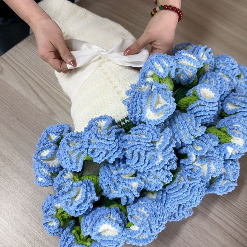 クラスA認定ハンドメイド花柄ニットブランケット - OEMハンドメイド花柄ニットブランケット | アクリルミルクコットン製、赤ちゃんにも安全 | TÜV認証メーカー