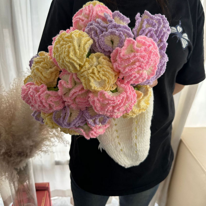 クラスA認定ハンドメイド花柄ニットブランケット - OEMハンドメイド花柄ニットブランケット | アクリルミルクコットン製、赤ちゃんにも安全 | TÜV認証メーカー