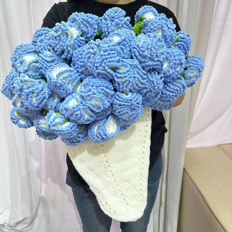 クラスA認定ハンドメイド花柄ニットブランケット - OEMハンドメイド花柄ニットブランケット | アクリルミルクコットン製、赤ちゃんにも安全 | TÜV認証メーカー
