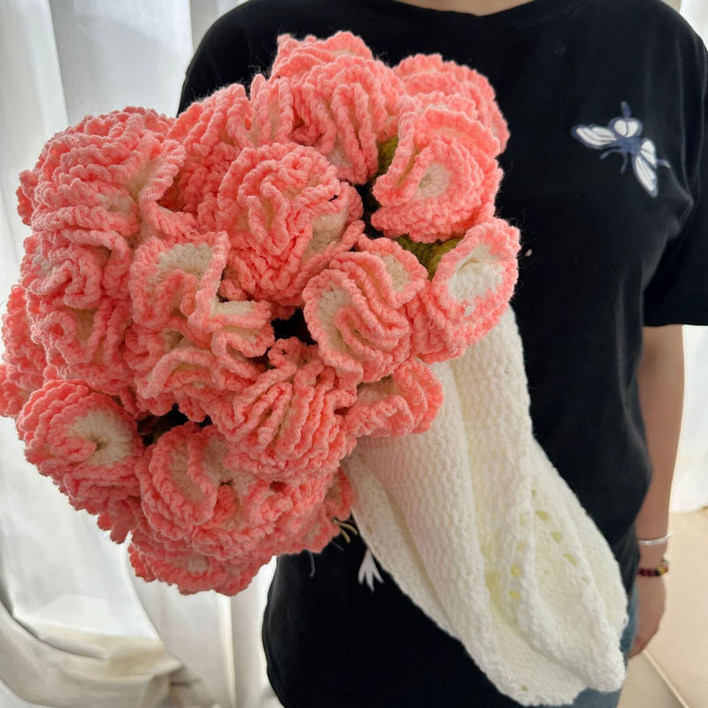 クラスA認定ハンドメイド花柄ニットブランケット - OEMハンドメイド花柄ニットブランケット | アクリルミルクコットン製、赤ちゃんにも安全 | TÜV認証メーカー