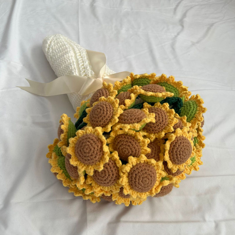 Hand-knitted Floral Blanket Hand-Knitted Floral Blanket - Baby-Safe Sunflower & Rose Throw | Machine Washable China Manufacturer