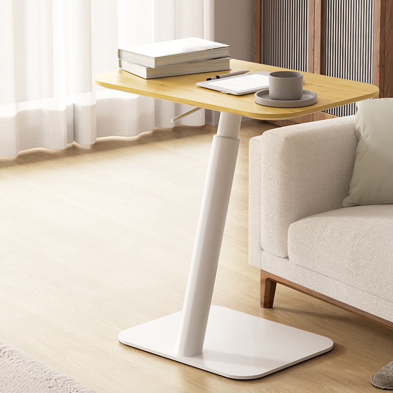 Luxury Lift Top Side Table, Bamboo & Steel Adjustable Coffee Table, Mobile Bedside Laptop Desk, Wholesale Manufacturer