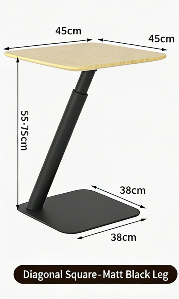 Luxury Lift Top Side Table, Bamboo & Steel Adjustable Coffee Table, Mobile Bedside Laptop Desk, Wholesale Manufacturer