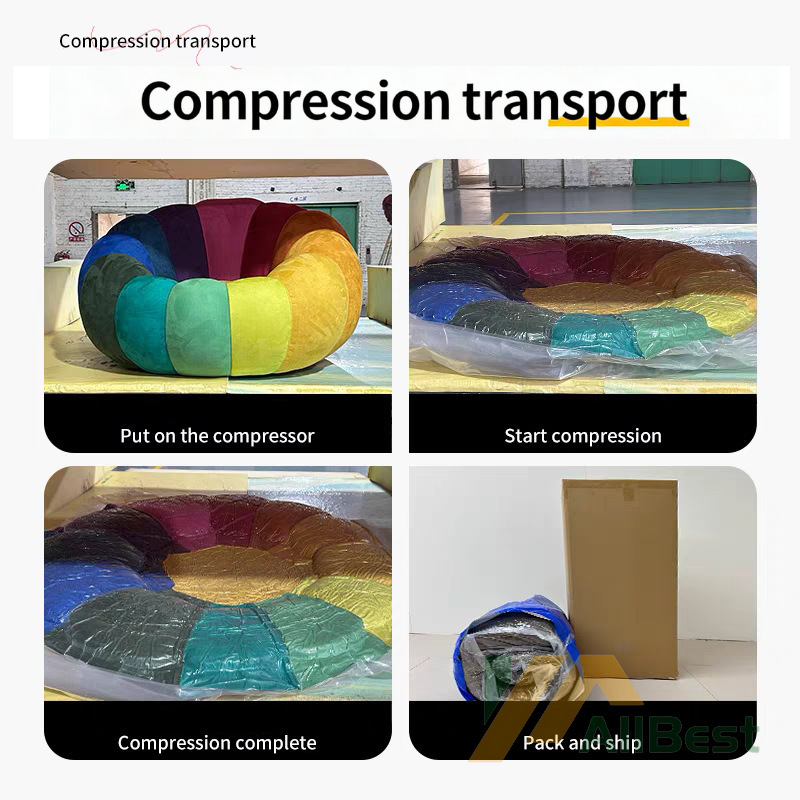 Sofá comprimido con forma de calabaza de colores ALLBEST – Proveedor mayorista y OEM
