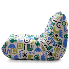 Geometric Color-Block Compression Lazy Sofa | Memphis Style Floor Lounge Chair, High Density Sponge Caterpillar Lazy Sofa in a Box for Wholesale