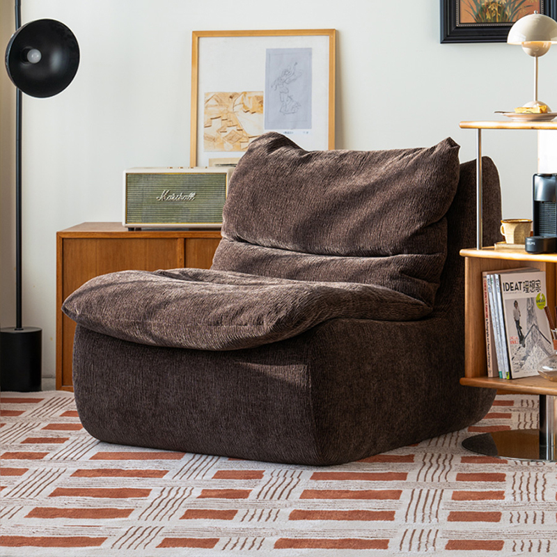 Chiffon Frameless Single Sofa  Chenille Down-Filled Lounge Chair Compressed Sofa Manfacturer