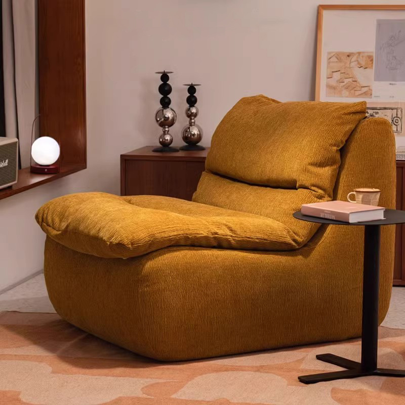 Chiffon Frameless Single Sofa  Chenille Down-Filled Lounge Chair Compressed Sofa Manfacturer