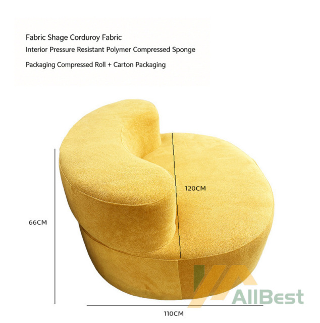 Chiffon Frameless Single Sofa  Chenille Down-Filled Lounge Chair Compressed Sofa Manfacturer