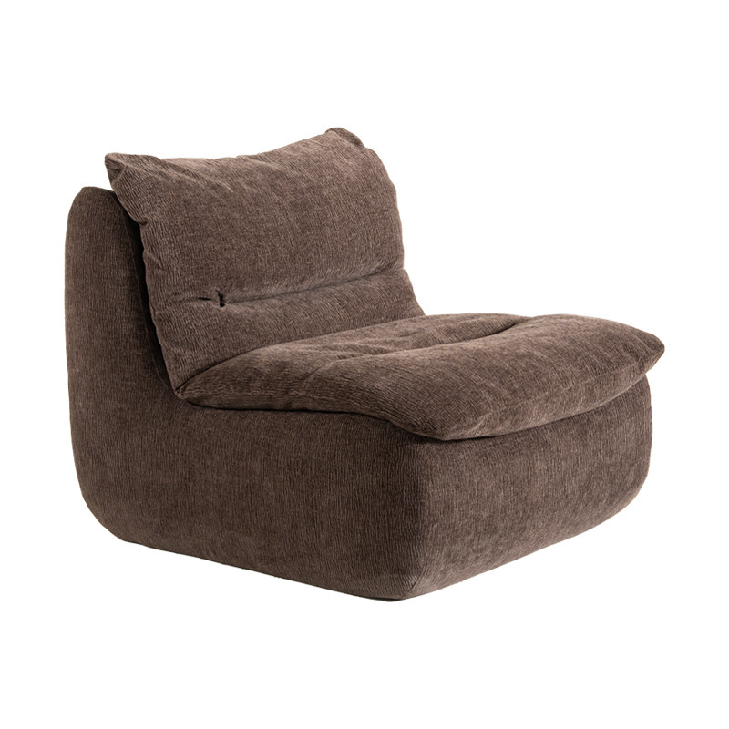 Chiffon Frameless Single Sofa  Chenille Down-Filled Lounge Chair Compressed Sofa Manfacturer