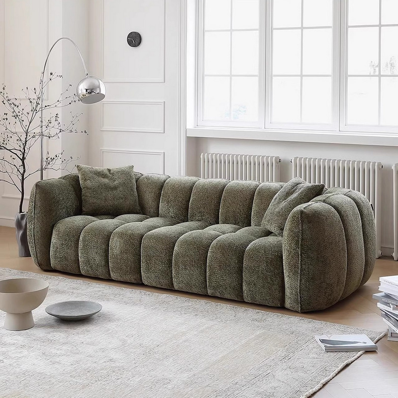 Viral Bubble Pumpkin Sofa | Skin-Friendly Alpaca Wool Fabric | Ready-Assembled | Multi-Seater Sofa for Small Living Rooms | Factory Direct Supply