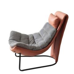 New Design Modern Semi Egg Shaped Living Room Chair for Home Foam Padded Lounge Chair Furniture with Black Steel Base China Factory