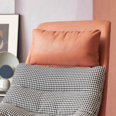 New Design Modern Semi Egg Shaped Living Room Chair for Home Foam Padded Lounge Chair Furniture with Black Steel Base China Factory