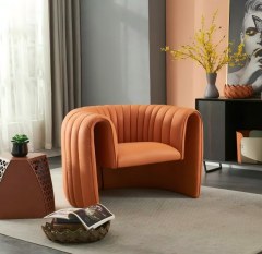 Italy New Design Living Room Pink High Back Chair Lovely Fabric Leisure Chair Modern Quality Lounge Chair China Factory