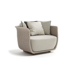 Design Hand woven belt furniture  for Courtyard & Garden. Outdoor Rattan Chair Waterproof Sunproof Sofa for Terrace Balcony Suitable for Open-air Use