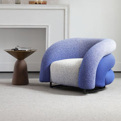 AOMISI CASA Modern Accent Chair Living Room Bedroom Single Sofa Velvet Leather Unique Shape Lazy Sofa Leisure Floor Lounge Chair Support OEM Custom