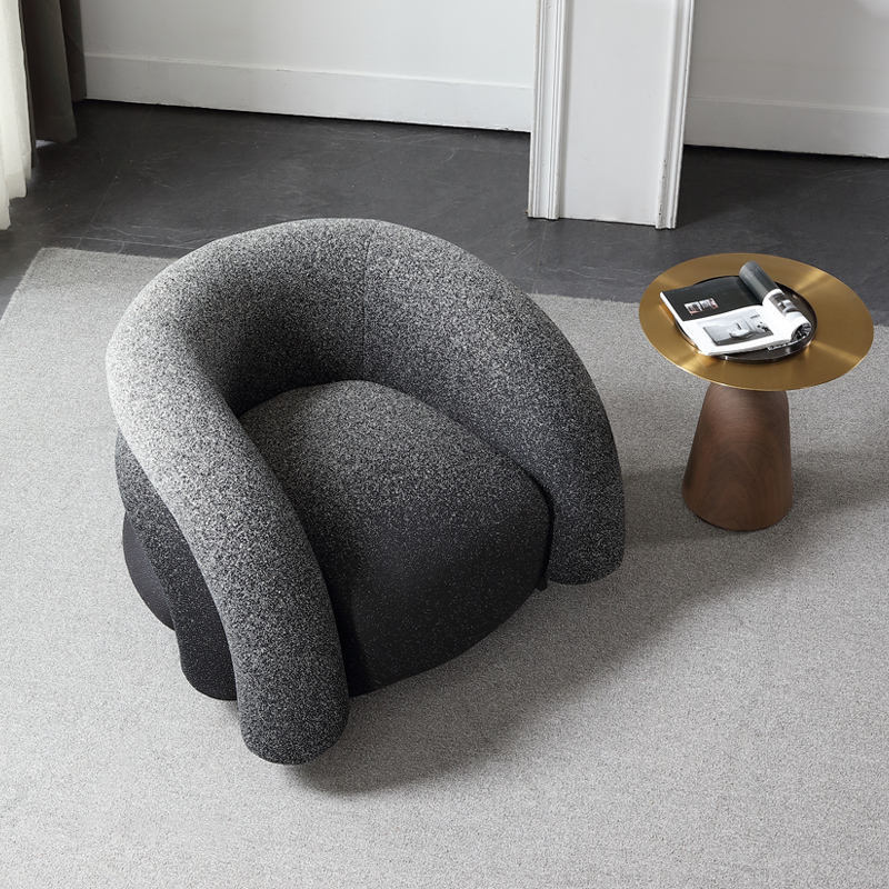 AOMISI CASA Modern Accent Chair Living Room Bedroom Single Sofa Velvet Leather Unique Shape Lazy Sofa Leisure Floor Lounge Chair Support OEM Custom