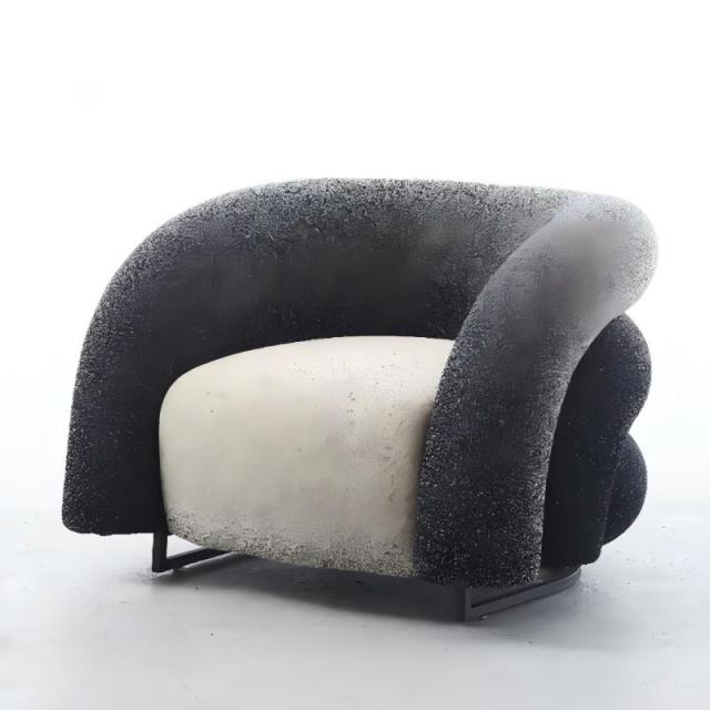 AOMISI CASA Modern Accent Chair Living Room Bedroom Single Sofa Velvet Leather Unique Shape Lazy Sofa Leisure Floor Lounge Chair Support OEM Custom