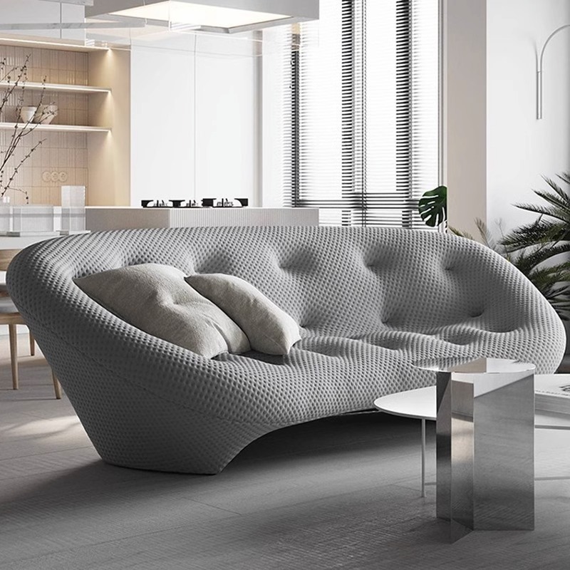Longstar Modern Living Room Sofa Luxury Tufted Navy Blue Sofa Trending Bubble Texture Sectional Sofa for Living Room China Factory