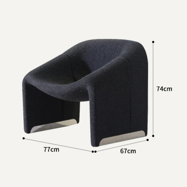 Modern Nordic Living Room Chair Retro Simple Design Leisure Creative Single Sofa Chair for Office Hotel Apartment