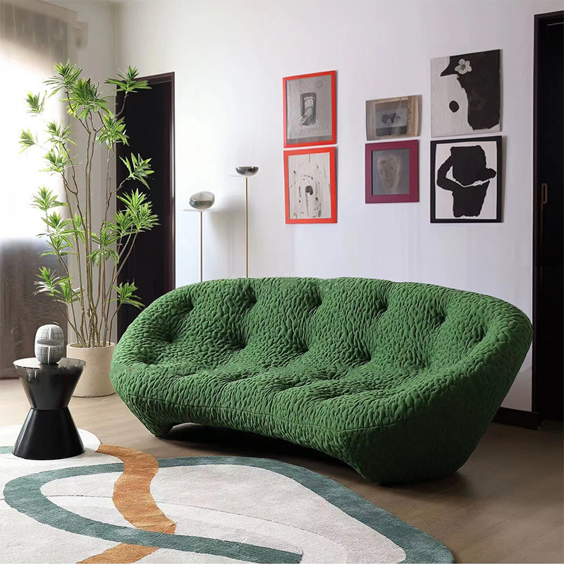 Longstar Modern Living Room Sofa Luxury Tufted Navy Blue Sofa Trending Bubble Texture Sectional Sofa for Living Room China Factory