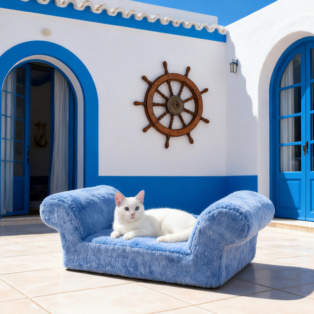 Pet Sofa Bed, Stylish Cat Couch, All-Season Pet Bed with Summer Cooling Option, Removable & Washable Pet Furniture for Wholesale