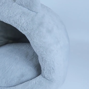 Deep Sleep Semi-Enclosed Pet Bed, Short Plush Warm Dog Bed for Small Dogs Cats, Removable Washable Winter Cat Cave Bed