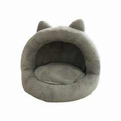 Deep Sleep Semi-Enclosed Pet Bed, Short Plush Warm Dog Bed for Small Dogs Cats, Removable Washable Winter Cat Cave Bed
