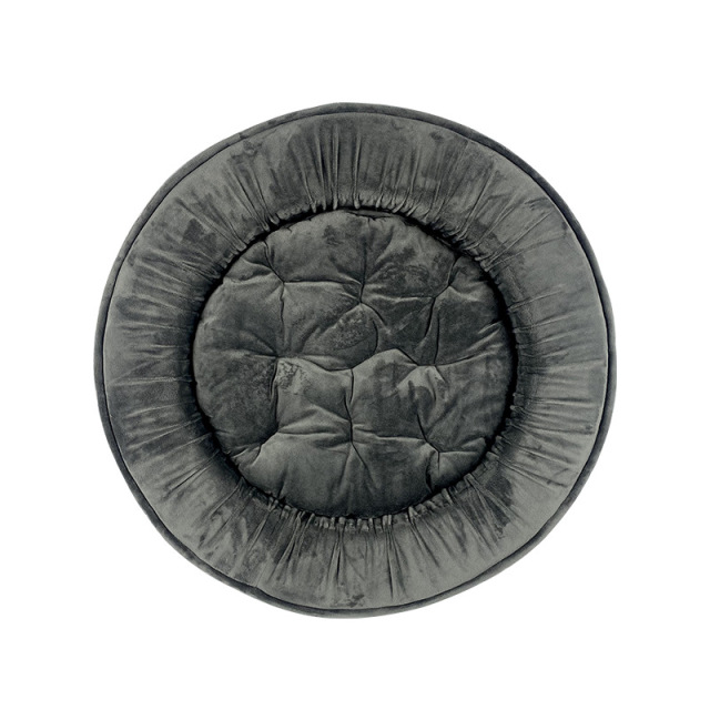 Wholesale Round Donut Cat Bed Soft Velvet Short Plush Dog Bed with Removable Washable Cushion High Resilience Foam for Indoor Pets