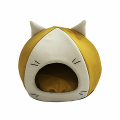 Cute Cat Face Semi-Closed Pet Cave Bed – Factory Direct Supply for Wholesale & Custom Orders