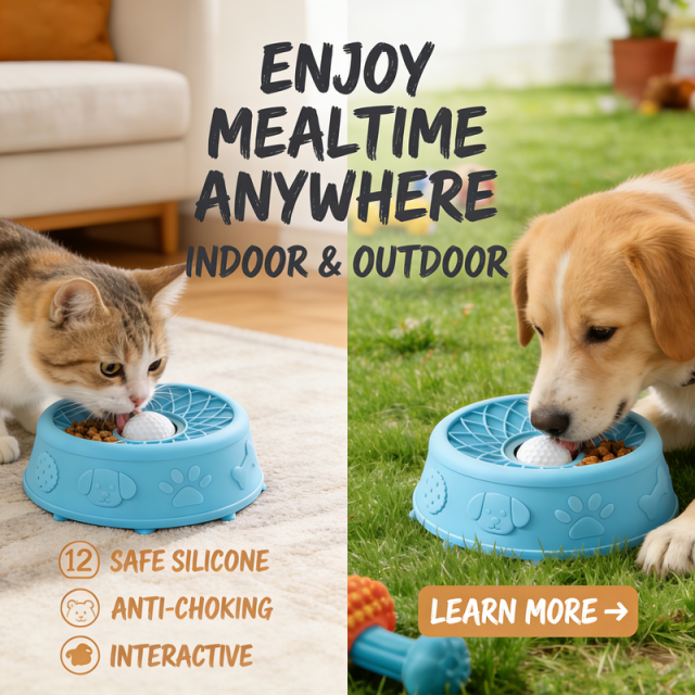 2026 New Trend Wholesale Suction Cup Food Dispenser Anti-slip Dog Cat Liquid Treat Silicone Slow Feeder Lick Bowl with Ball