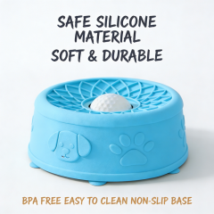 2026 New Trend Wholesale Suction Cup Food Dispenser Anti-slip Dog Cat Liquid Treat Silicone Slow Feeder Lick Bowl with Ball
