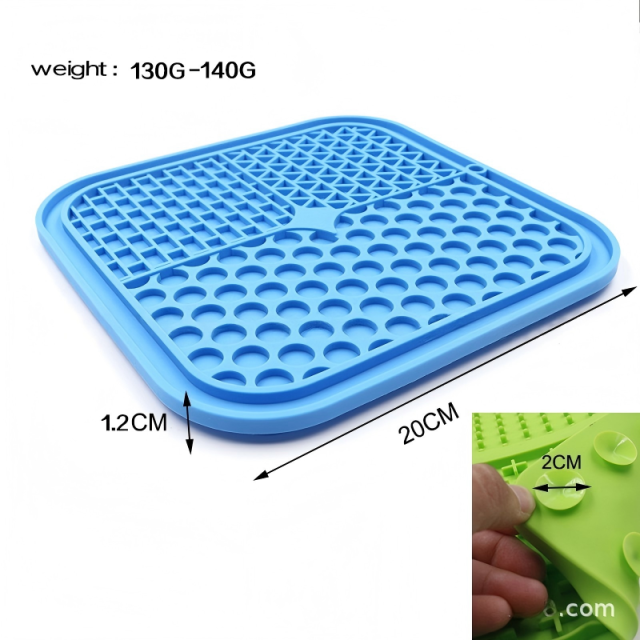 Wholesale Square Silicone Lick Mat for Dogs & Cats, Multi-Textured Slow Feeder Pad with Strong Suction Cups