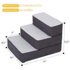 Wholesale Stitching Foam Pet Steps – Extra Wide Anti-Skid Folding Dog Stairs for Small & Large Dogs