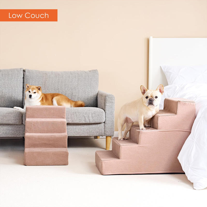Wholesale Non-Slip Foam Pet Steps for Small Dogs and Cats – Folding Dog Stairs for Bed, Portable Pet Ramp with Removable Washable Cover – ALLBEST OEM Manufacturer