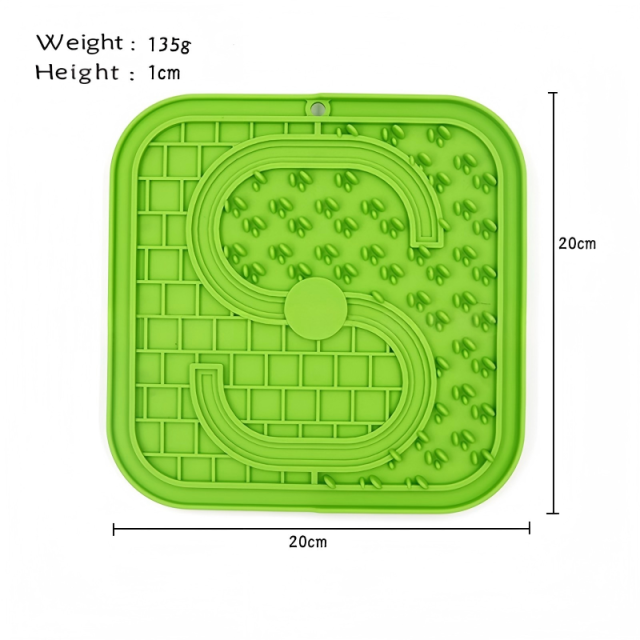 Wholesale Square Silicone Lick Mat for Dogs & Cats, Multi-Textured Slow Feeder Pad with Strong Suction Cups