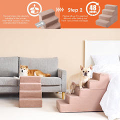 Wholesale Non-Slip Foam Pet Steps for Small Dogs and Cats – Folding Dog Stairs for Bed, Portable Pet Ramp with Removable Washable Cover – ALLBEST OEM Manufacturer