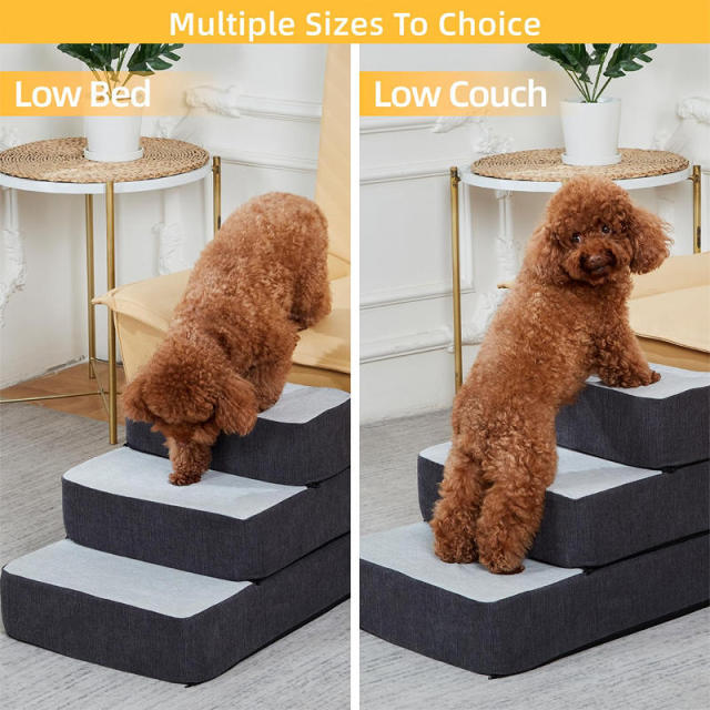 Wholesale Stitching Foam Pet Steps – Extra Wide Anti-Skid Folding Dog Stairs for Small & Large Dogs