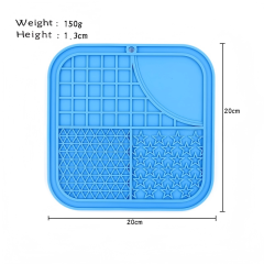 Wholesale Square Silicone Lick Mat for Dogs & Cats, Multi-Textured Slow Feeder Pad with Strong Suction Cups