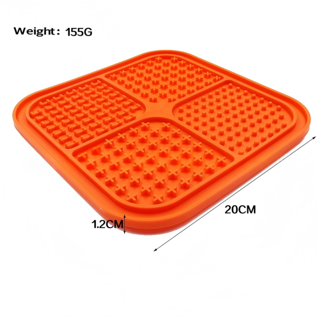 Wholesale Square Silicone Lick Mat for Dogs & Cats, Multi-Textured Slow Feeder Pad with Strong Suction Cups